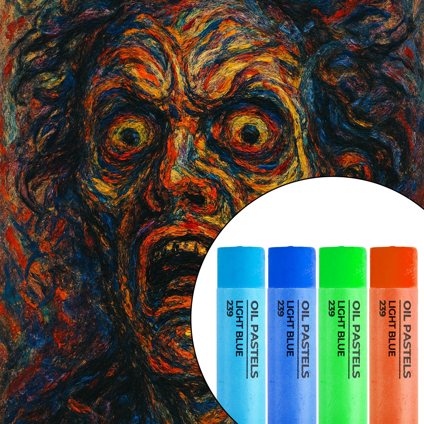 Camel Oil Pastels – 15 Rich & Smooth Shades with Free Scraping Tool