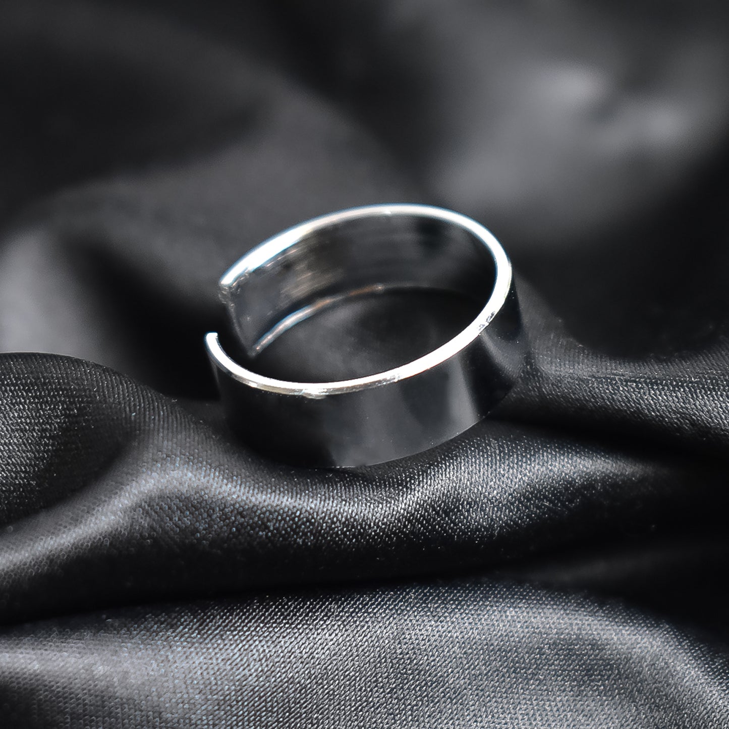 Custom Engraved Silver Stainless Steel Adjustable Ring