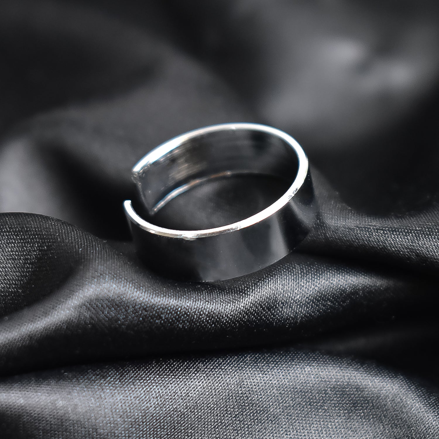 Custom Engraved Silver Stainless Steel Adjustable Ring