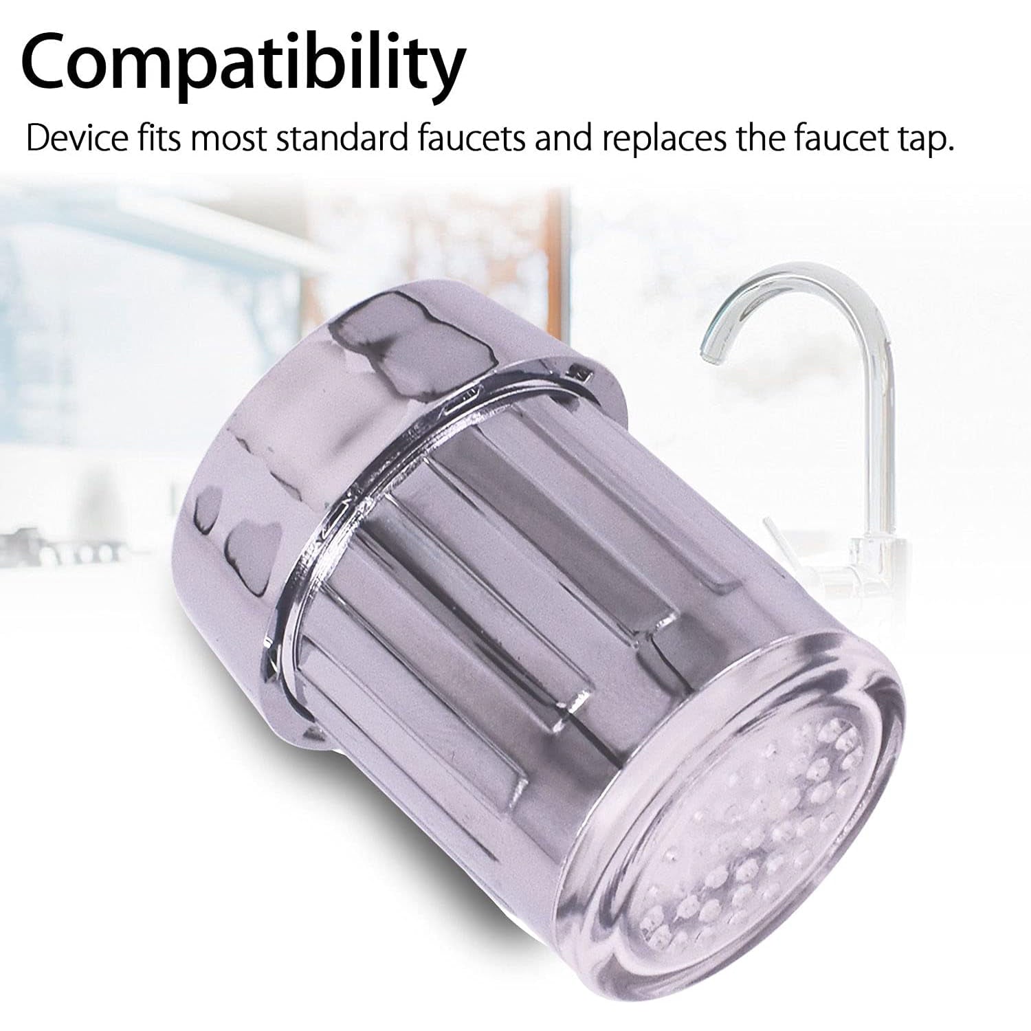 Multi Colors Changing LED Light Stream Faucet Tap Adapter (1 Pc)