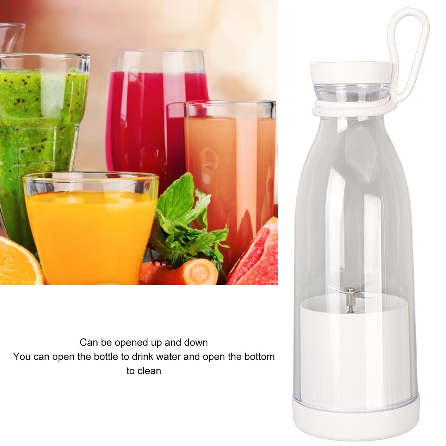 Blender Portable Juicer with 6 Blades 380 Ml Multicolor