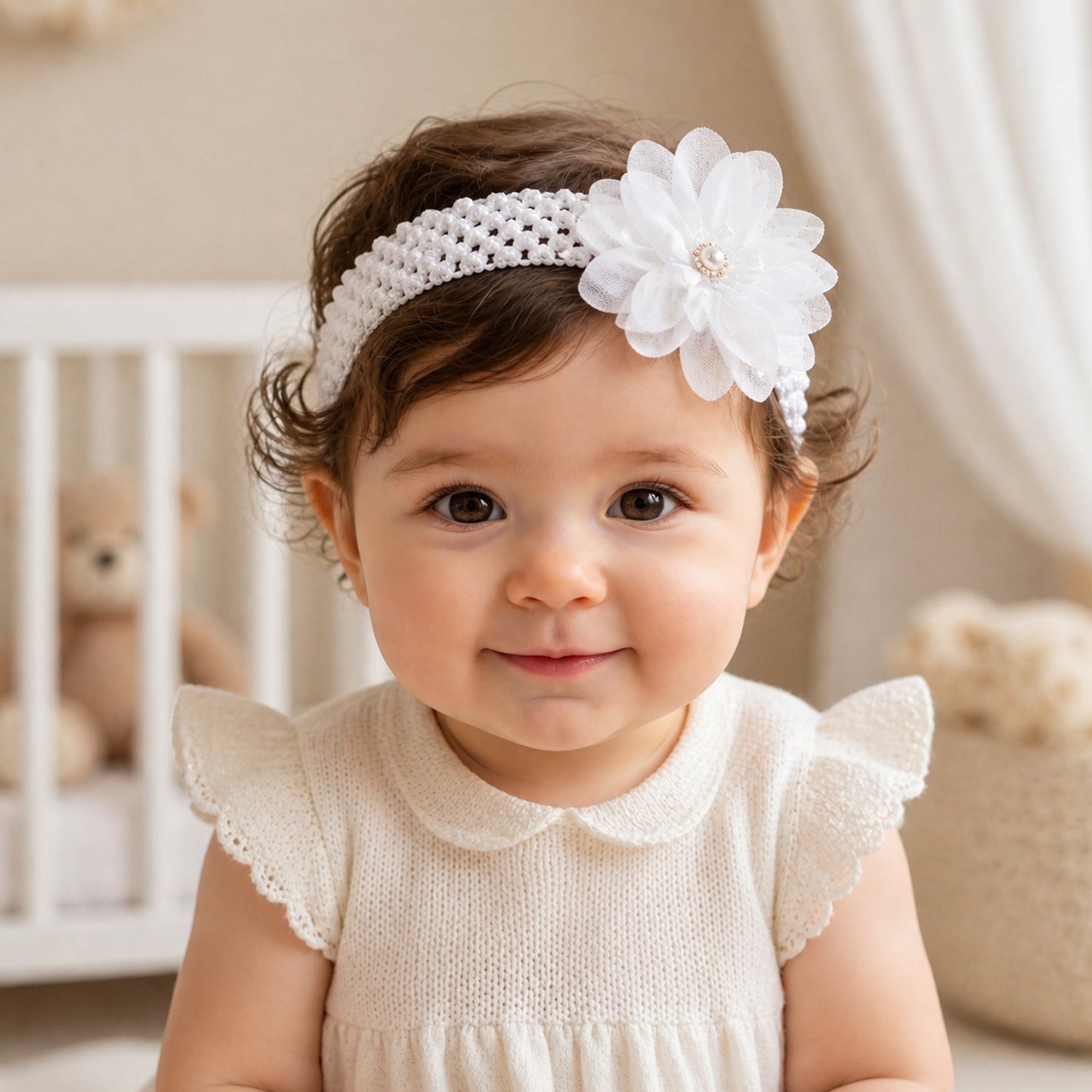 Stylish baby hair band with floral design