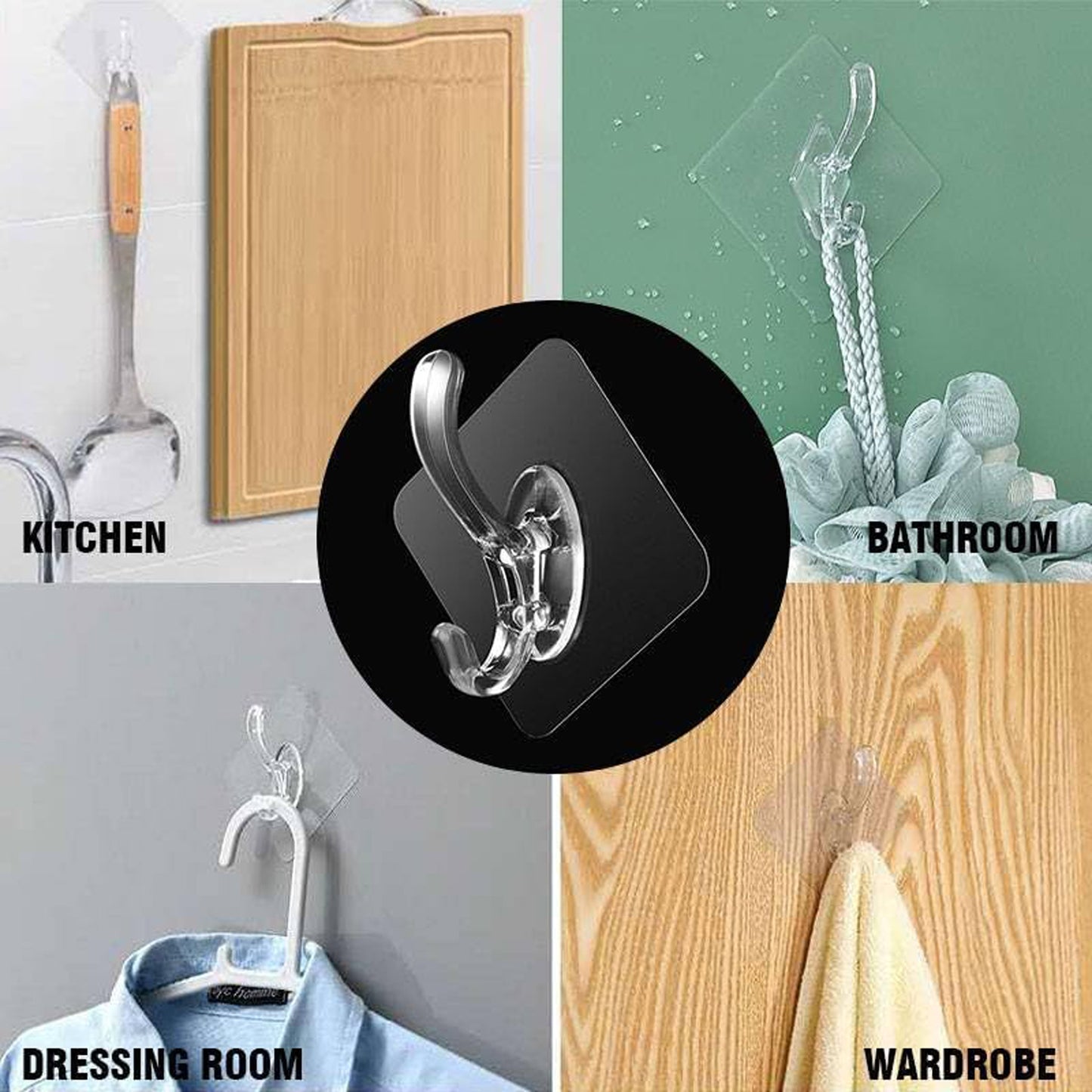 Adhesive hook no drilling installation