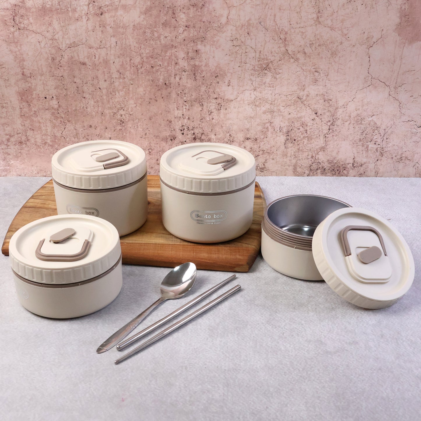 Bento Style Lunch Box Set with Multiple Containers & Carry Bag