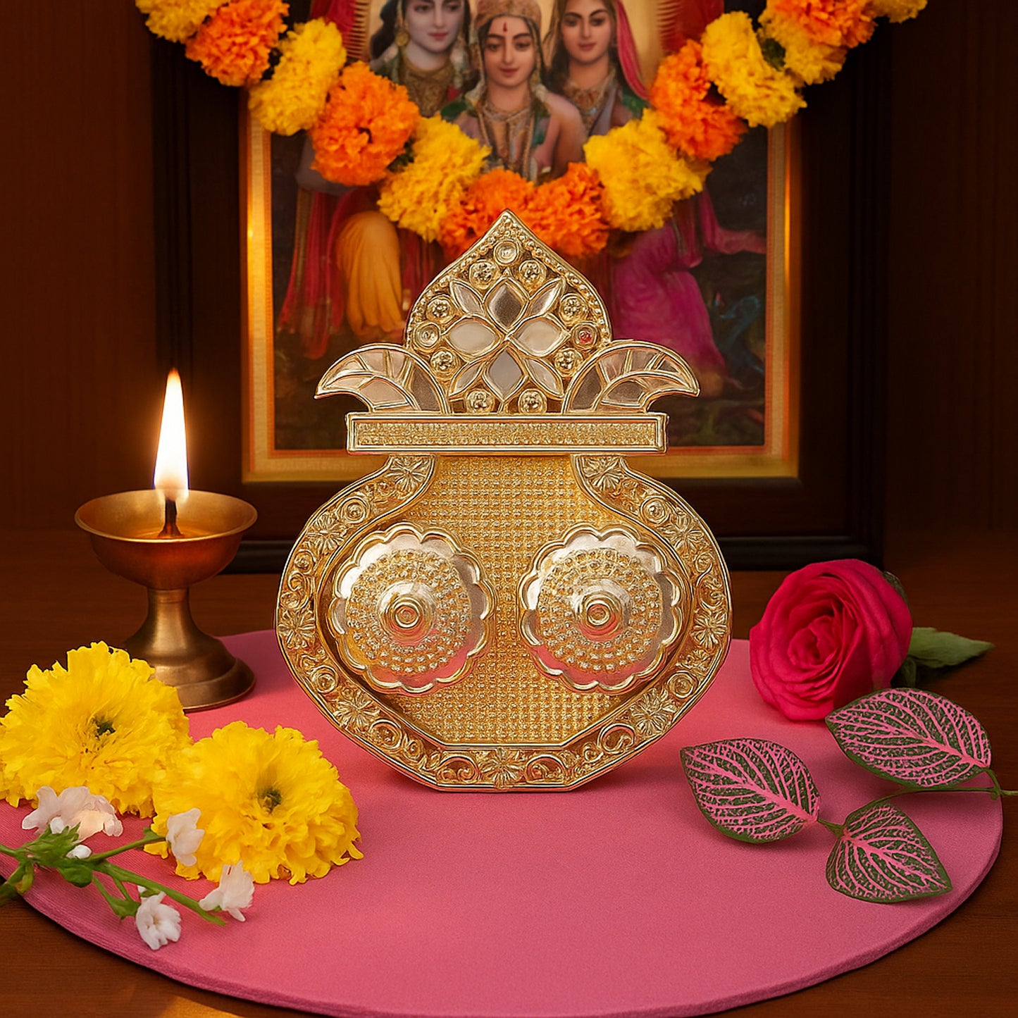 कलश आकार रक्षा बंधन विशेष पूजा थाली (1 पीस)