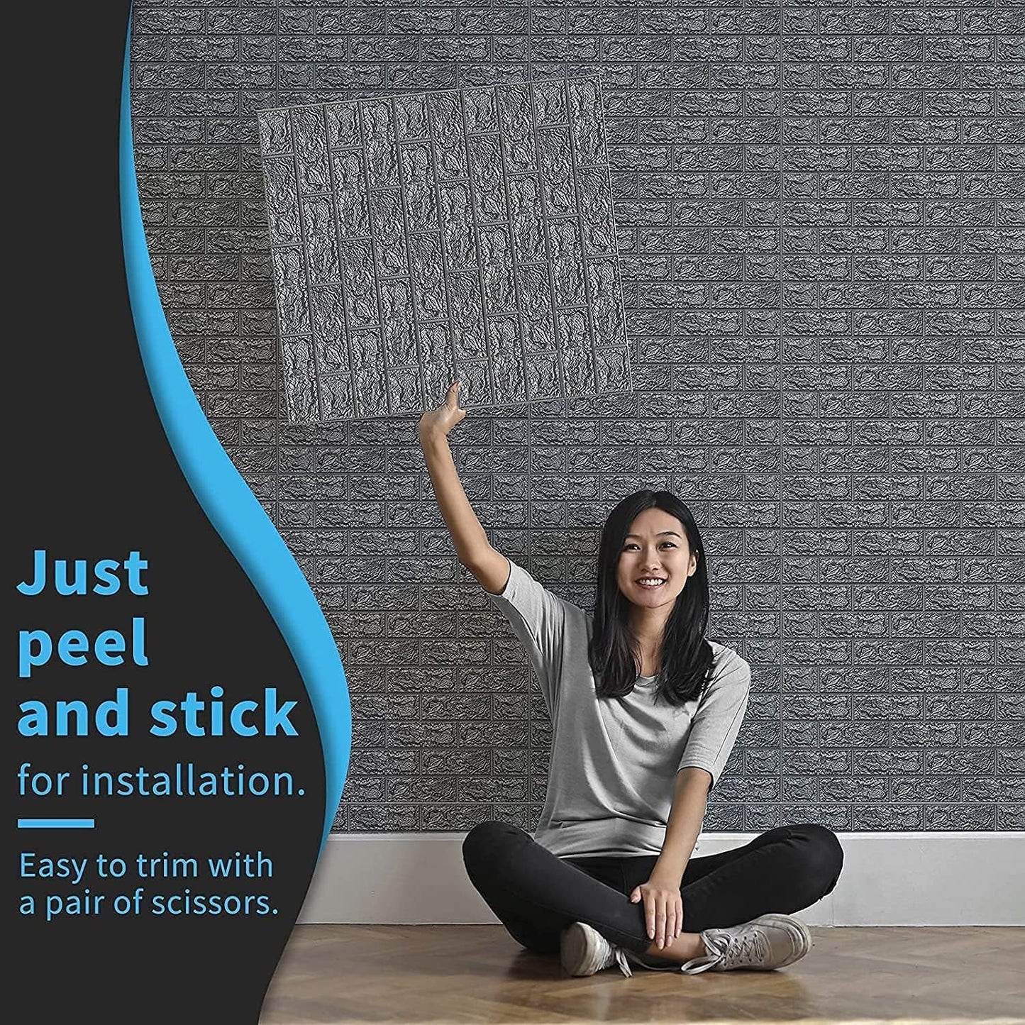 Wallpaper 3D Foam Wallpaper Sticker Panels (76 x 70 Cm / 1 Pc)