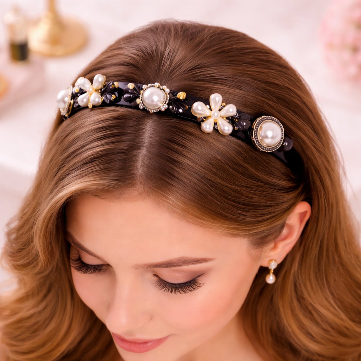 floral pearl hair accessory