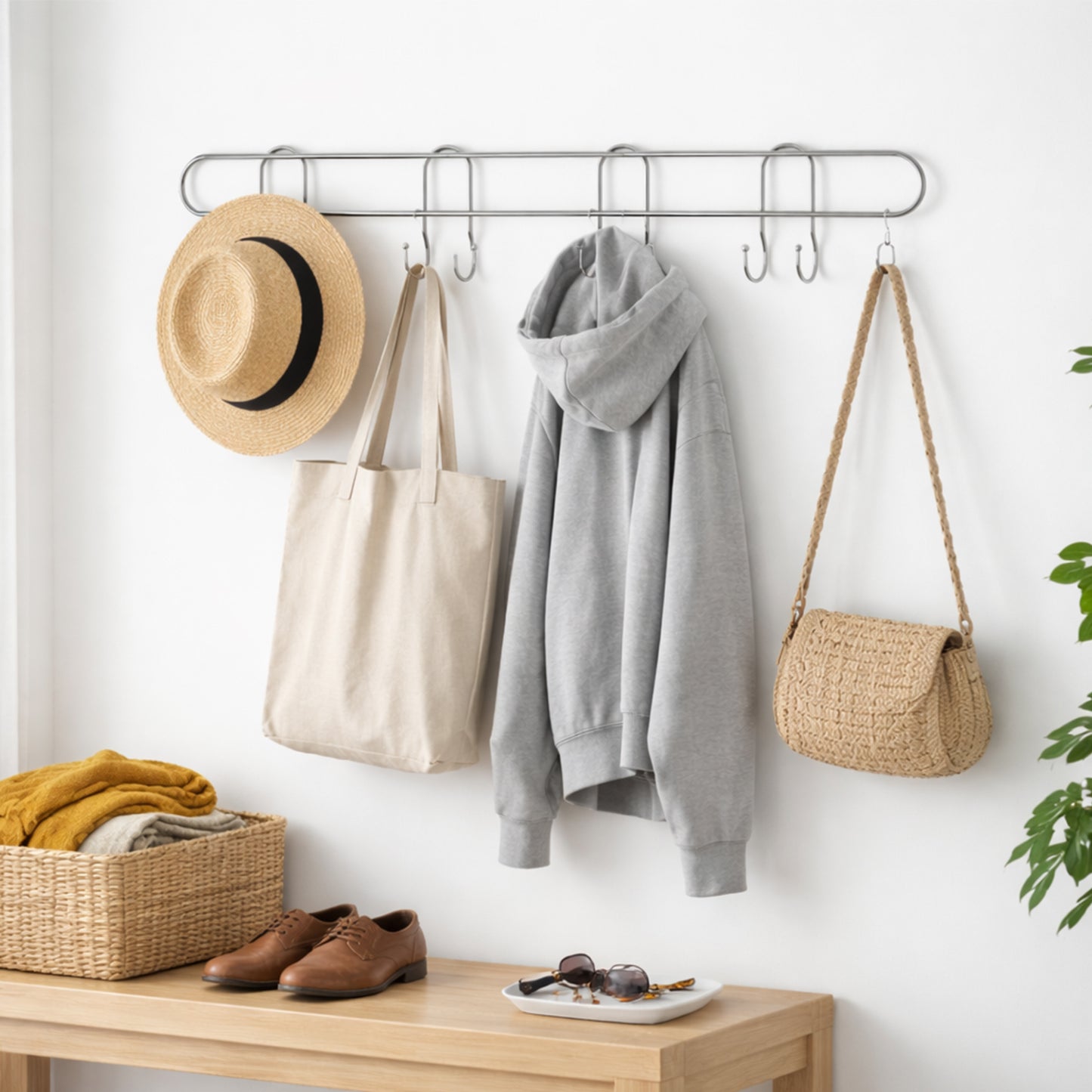 durable hook rack for wall storage