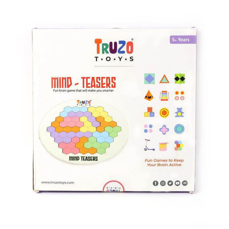 Truzo Mind Teasers Hexagon Puzzle Game – Colorful Educational Brain Teaser Toy for Kids