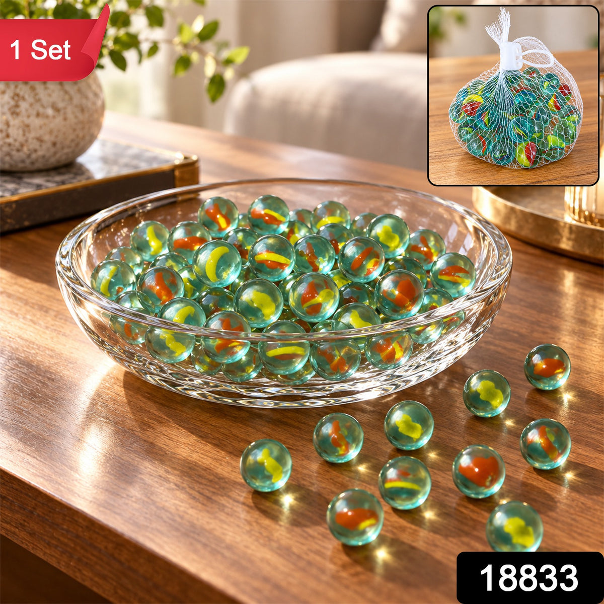 Decorative Glass Marbles for Vase Filling, Aquarium and Home Decor (1 Set)