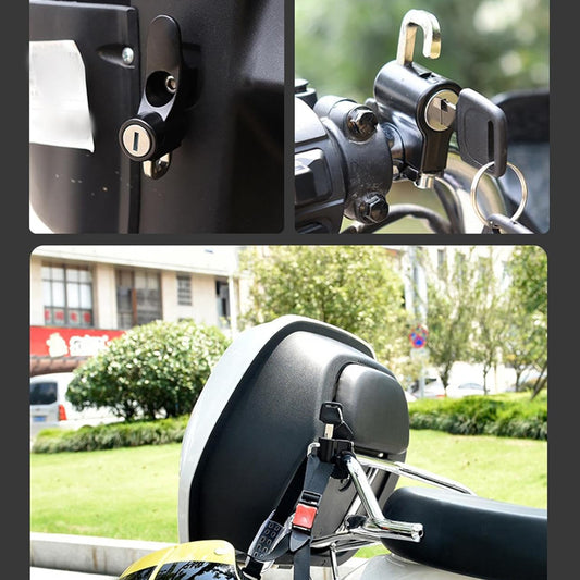 Heavy-duty metal handlebar helmet lock for motorcycles and scooters