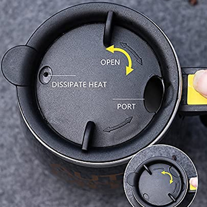 8246 Self Stirring Mug With Lid used in all kinds of household and official places for serving drinks, coffee, any types of beverages etc. (1 Pc / 400 ML)