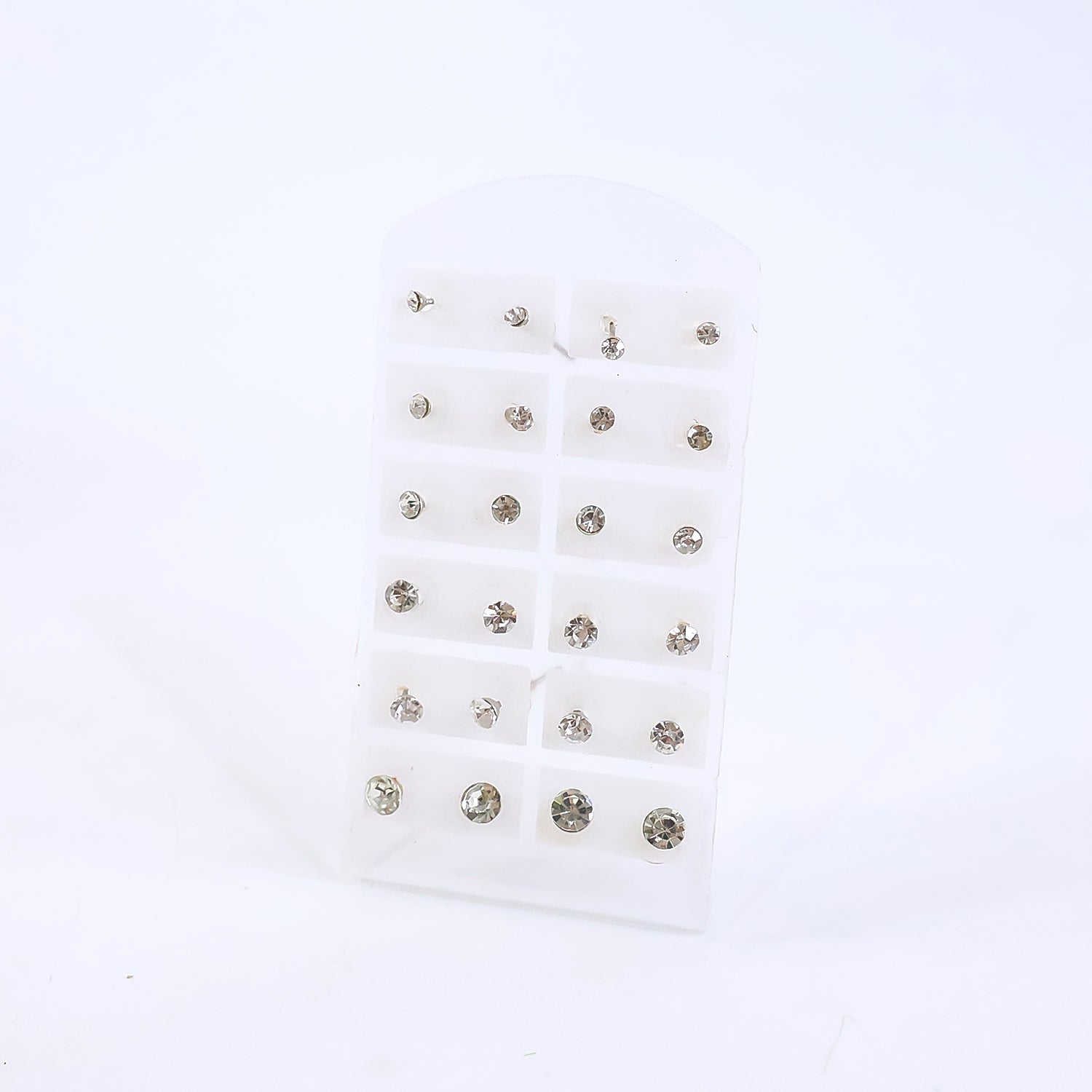 Stud Earrings With Single Stone (12Pair)
