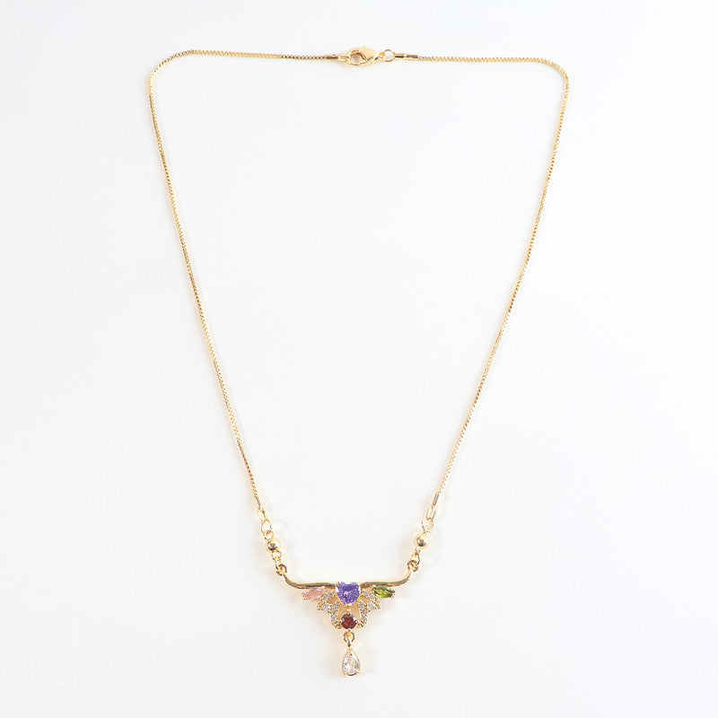 Elegant Multicolor Crystal Flower Pendant Necklace