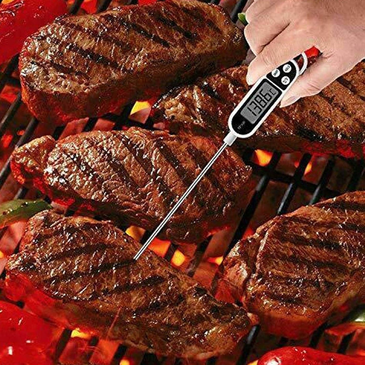 Digital Food Thermometer with LCD Display (1 Pc)