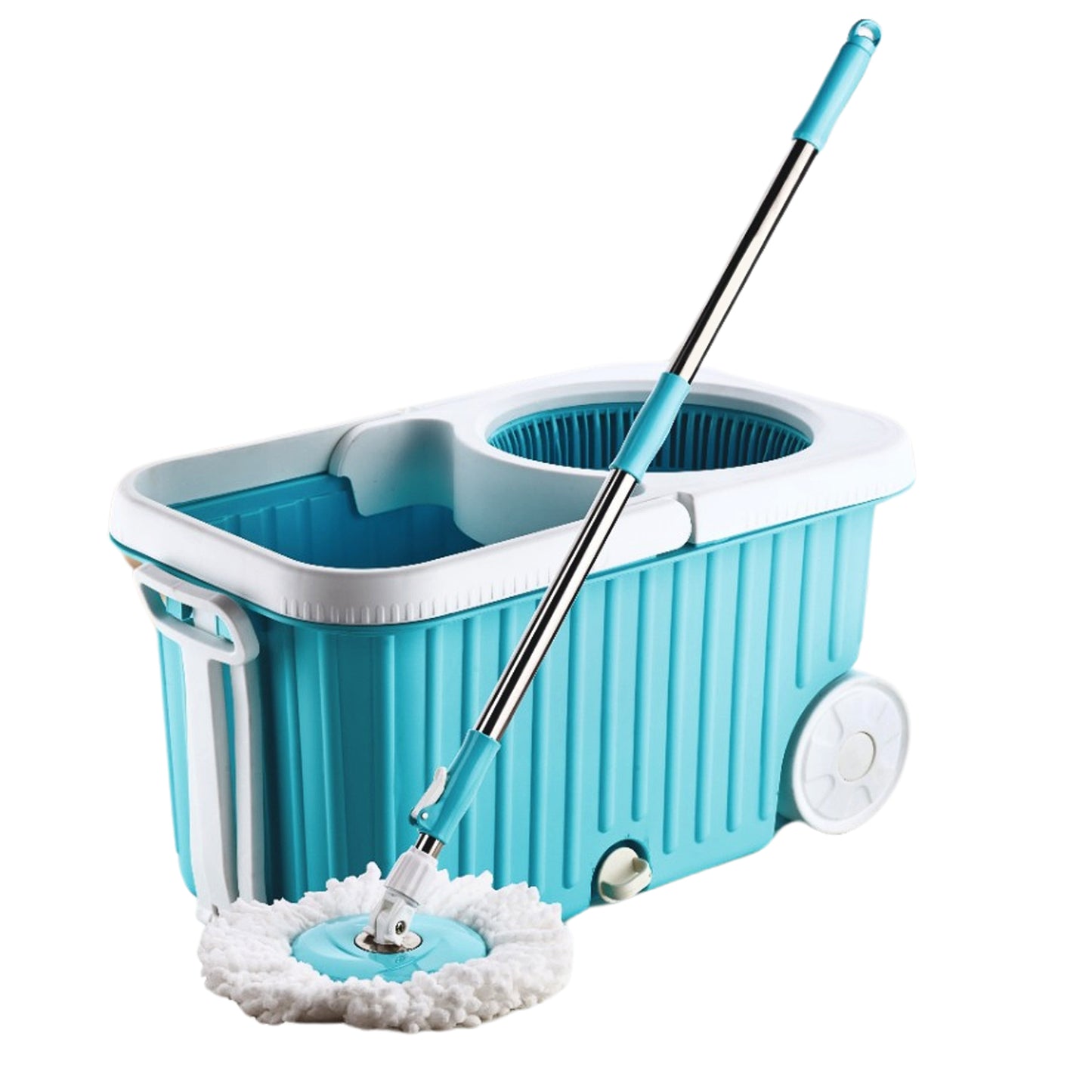Microfiber mop head of Apex Magic Spin Mop cleaning floor