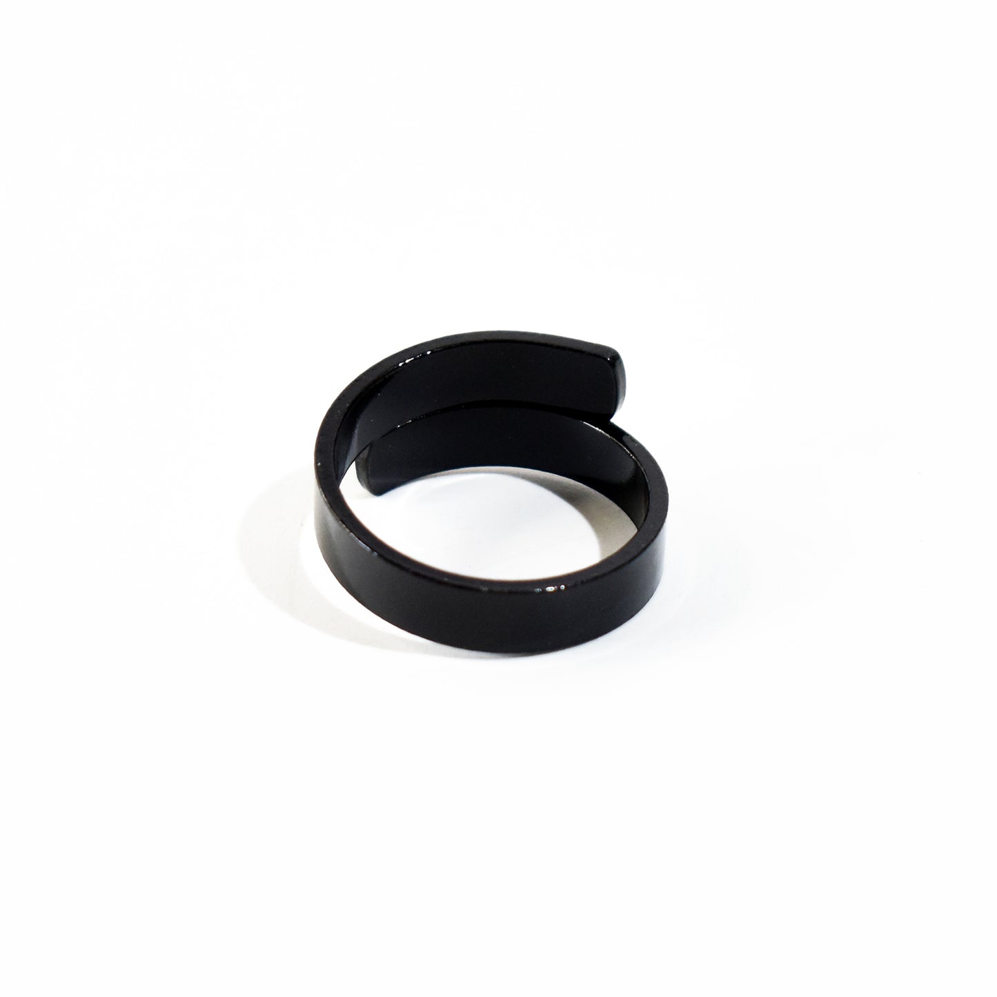 Personalized Glossy Black Adjustable Name Ring