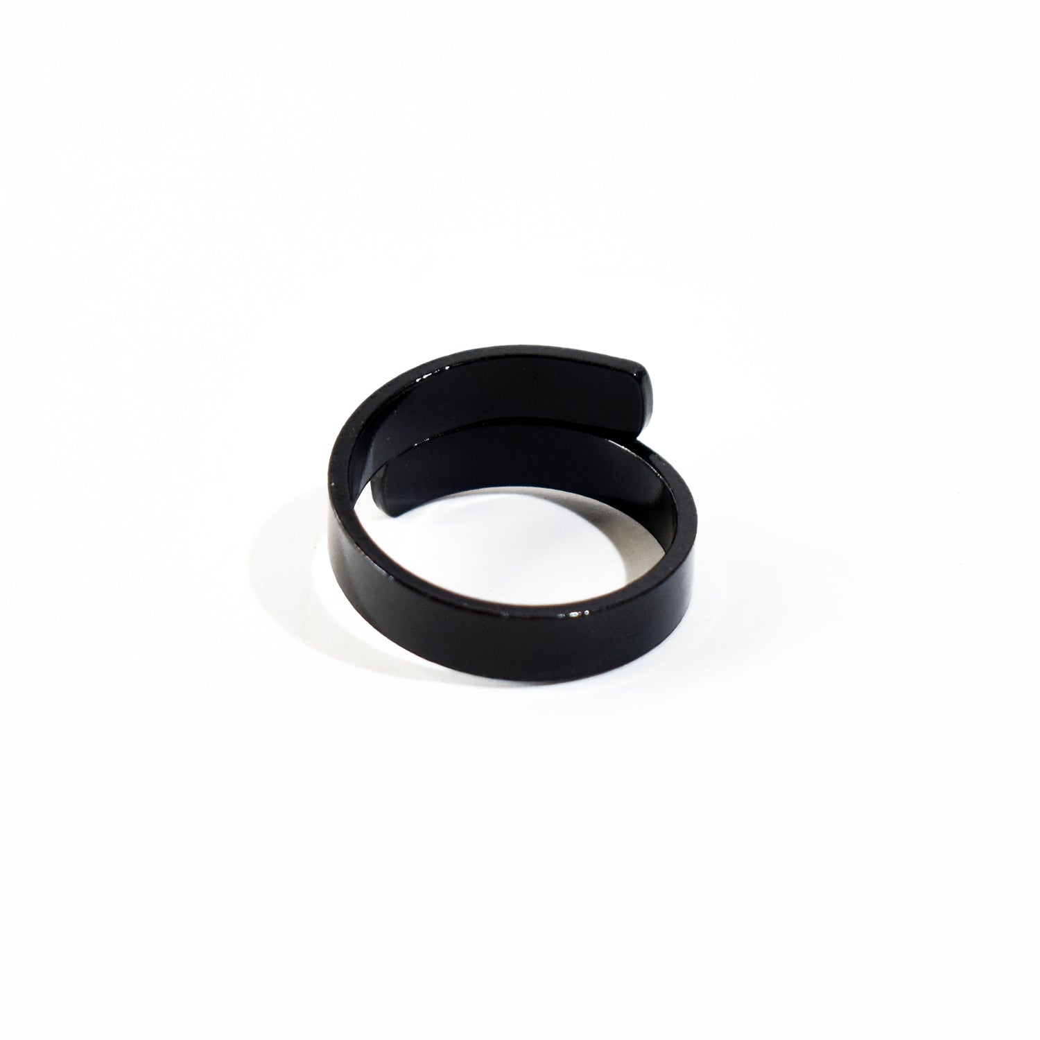 Personalized Glossy Black Adjustable Name Ring