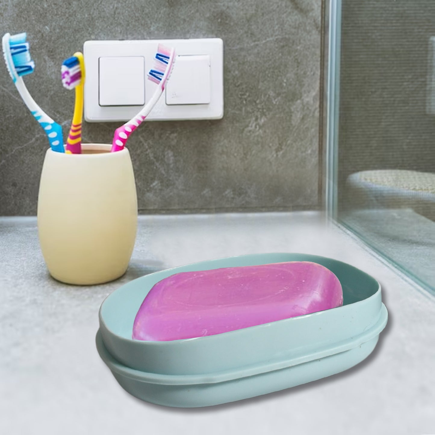 साबुन कंटेनर, साबुन बॉक्स घरेलू रसोई और बाथरूम पीपी सामग्री नाली बॉक्स, साबुन डिश, बाथरूम शॉवर घर आउटडोर कैम्पिंग के लिए उपयोग कर सकते हैं (1 पीसी)