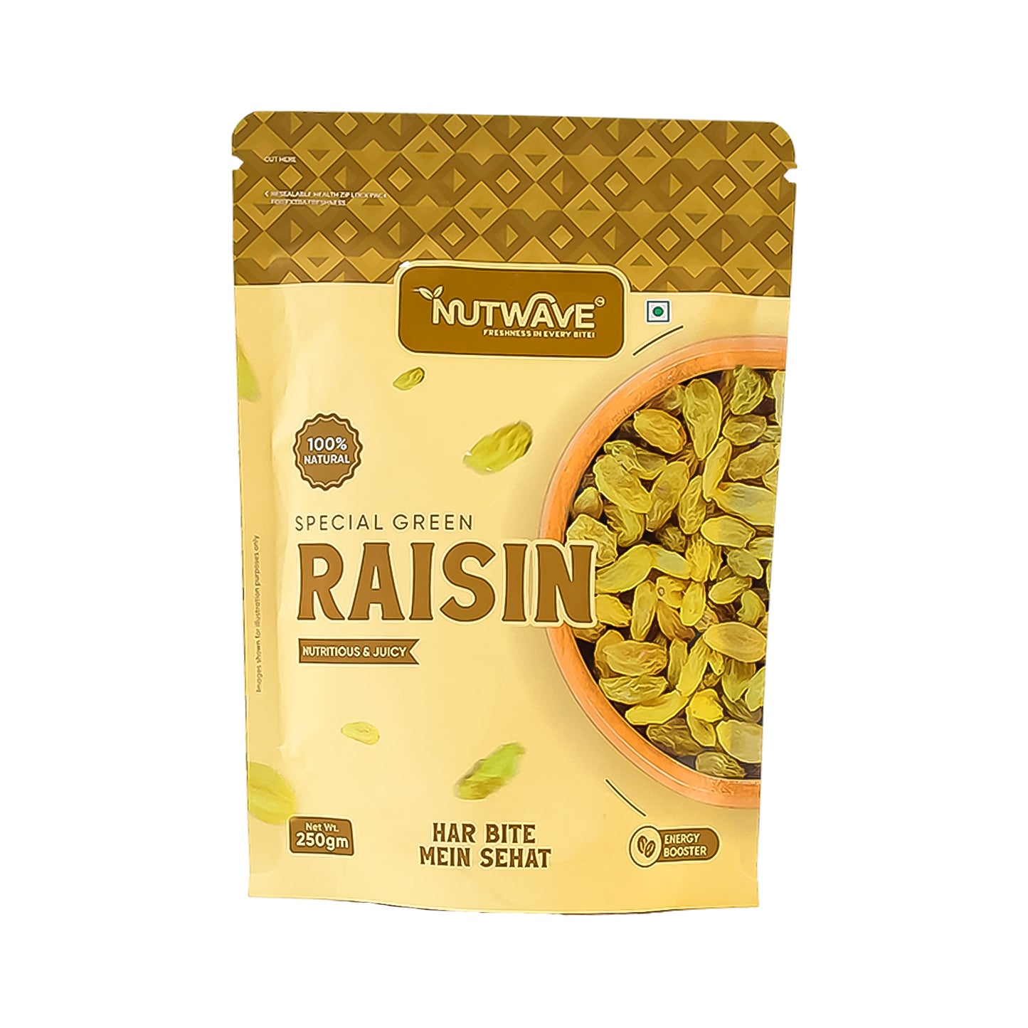 Nutwave Special Green Raisin, dryfruits 250gm