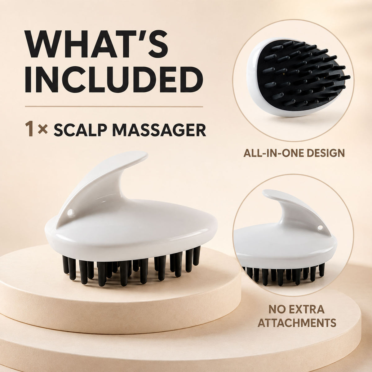 Hair Scalp Massager Brush with Soft Silicone Bristles for Shampoo Wash (1 Pc)