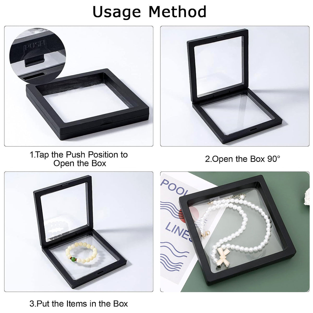 Transparent Jewellery Display Box – Floating 3D Effect for Showcasing