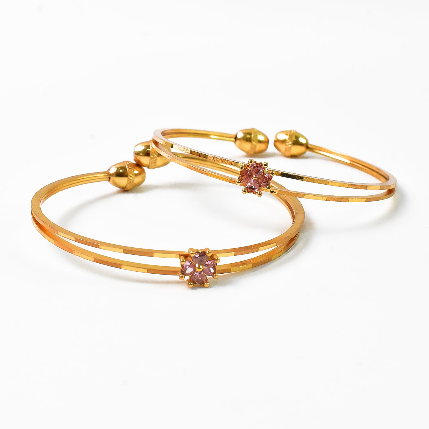 Stylish Golden Bangles (1 Pair)