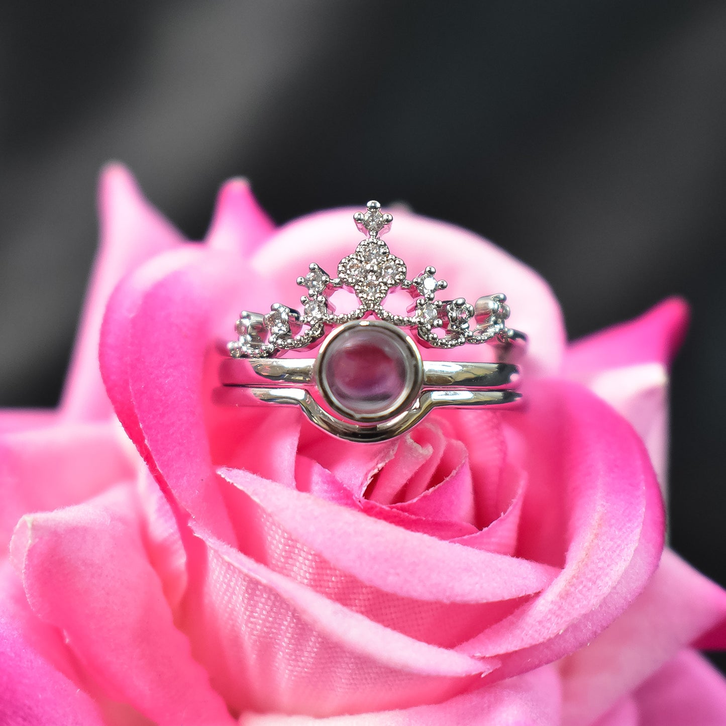 I Love You 100 Languages Projection Adjustable Ring