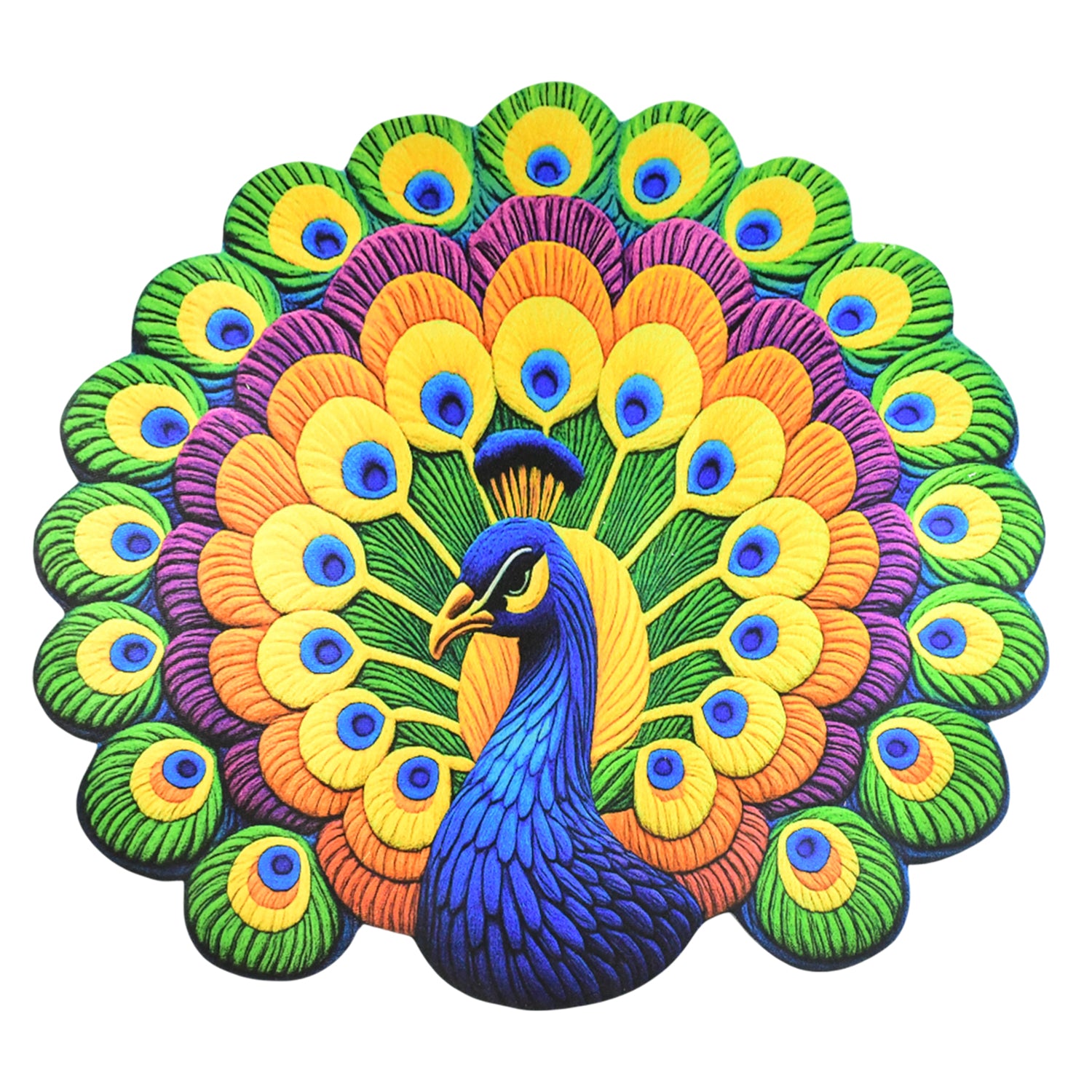 Peacock Design Anti-Slip Floor Mat - (1 Pc)