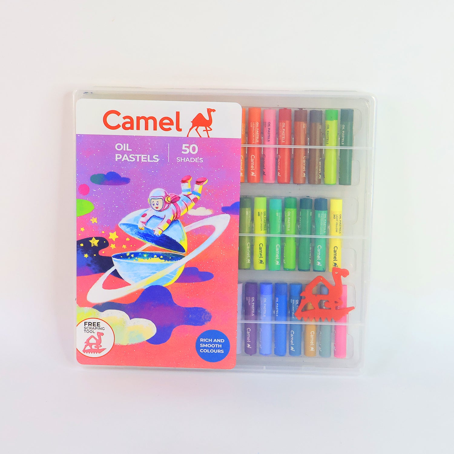 Camel Crayons with Extra Smooth Color Box - 50 Shades