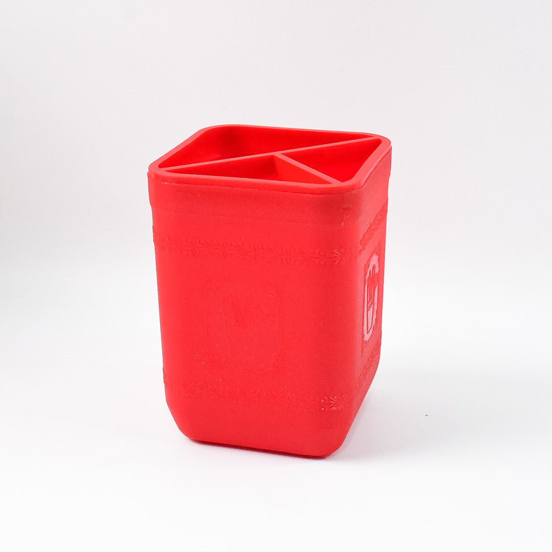 OfficeMate Pen Stand – Tri-Section Desk Organizer for Stationery, Pens, and Office Supplies