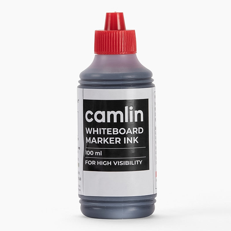 Camlin Whiteboard Marker Ink 100 ml – Black Color Refill Ink for High Visibility