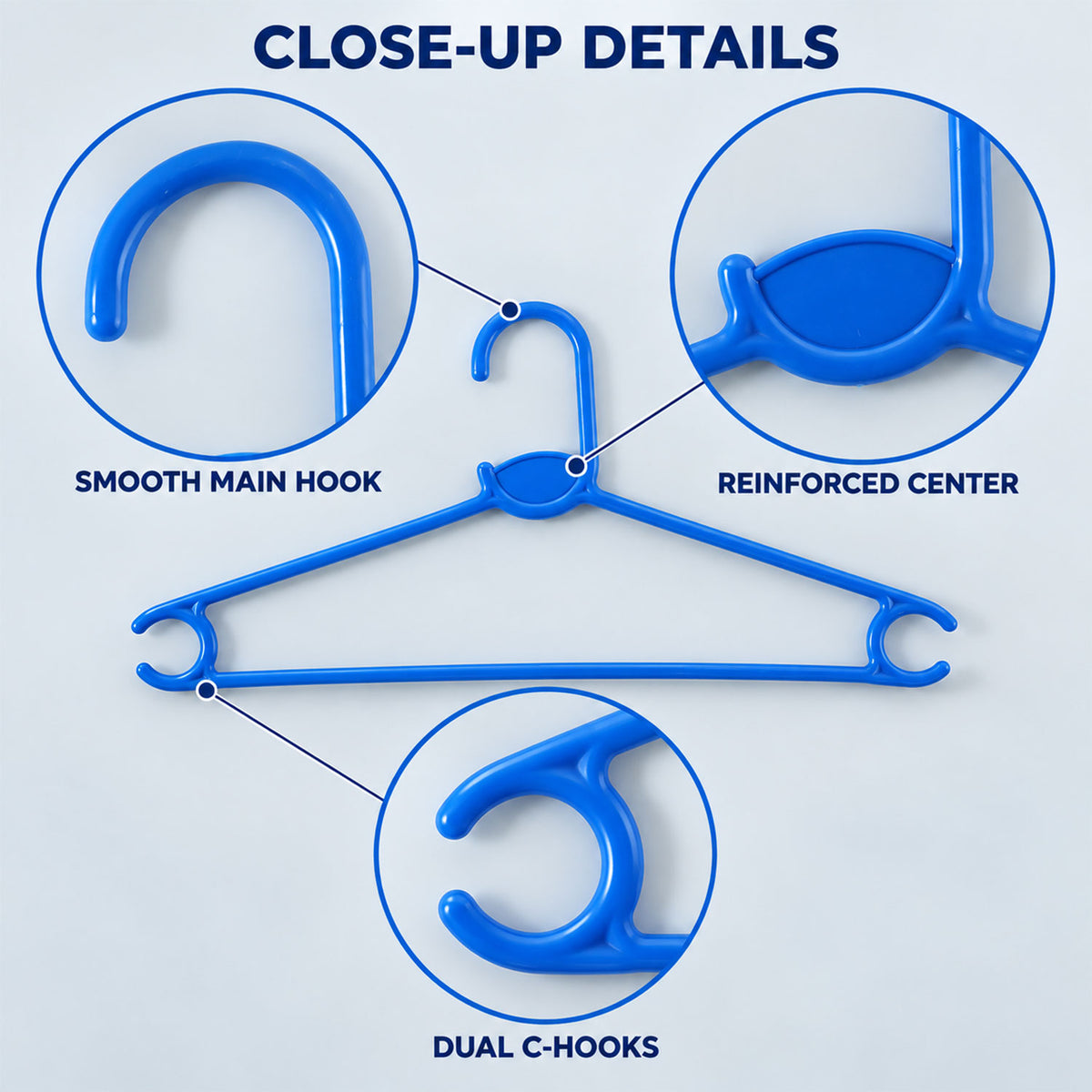 Plastic Clothes Hangers – Durable & Space-Saving Set of 6