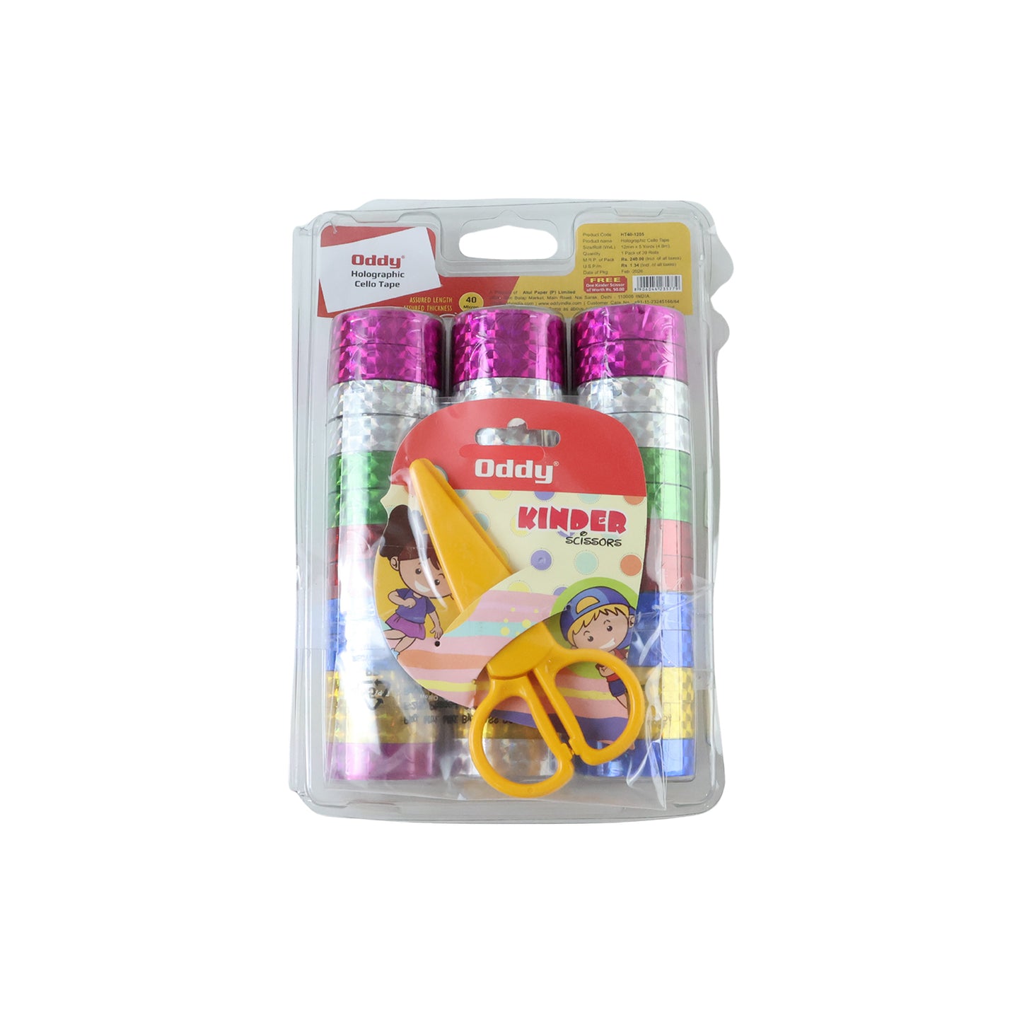 Close-up of colorful cellotape rolls