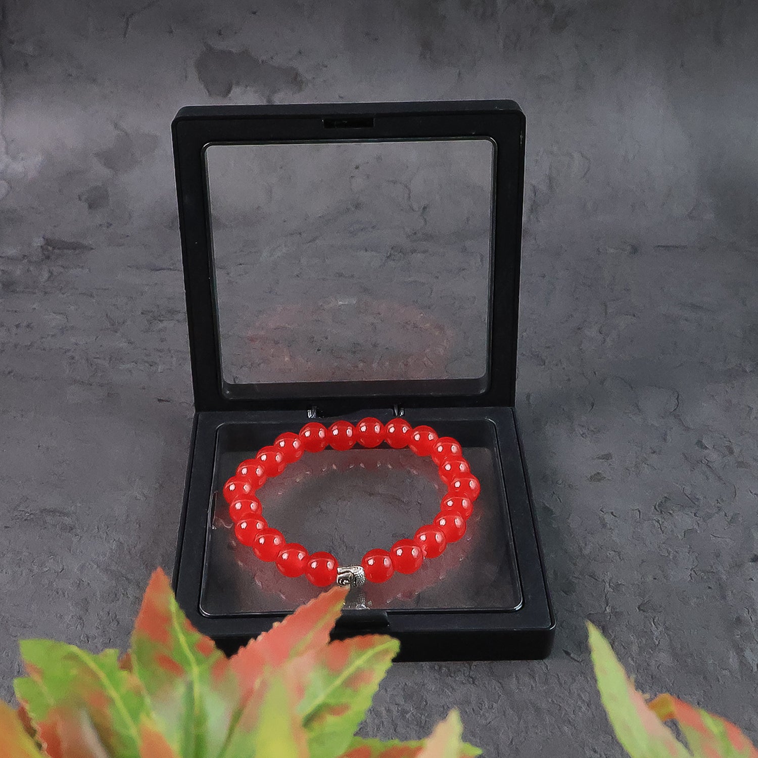 Elegant Red Buddha Charm Bracelet With Air-Tight Display Box