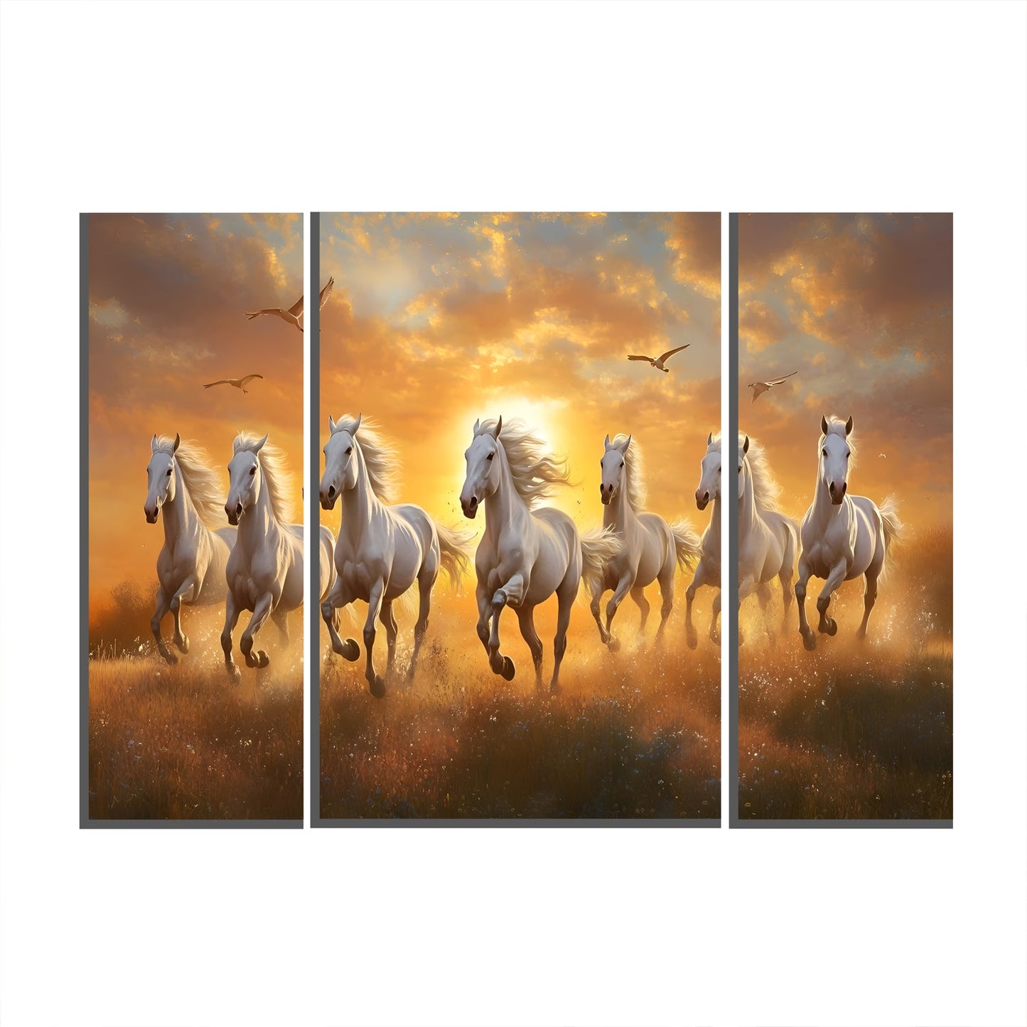 MDF horses art bedroom wall
