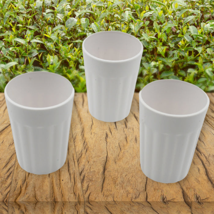 5719 Small Plastic Coffee / Tea Cups Reusable Plastic Cup Mug Lightweight Microwavable Dishwasher Safe Unbreakable Camping Coffee Mugs for Tea Milk Water Juice Tea (3 Pcs Set)