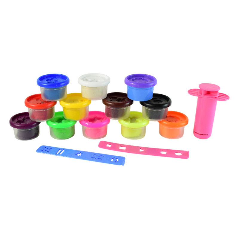 Khyati Frisky Dough Set – 12 Colour Modelling Clay with Extruder & Creative Shape Strips