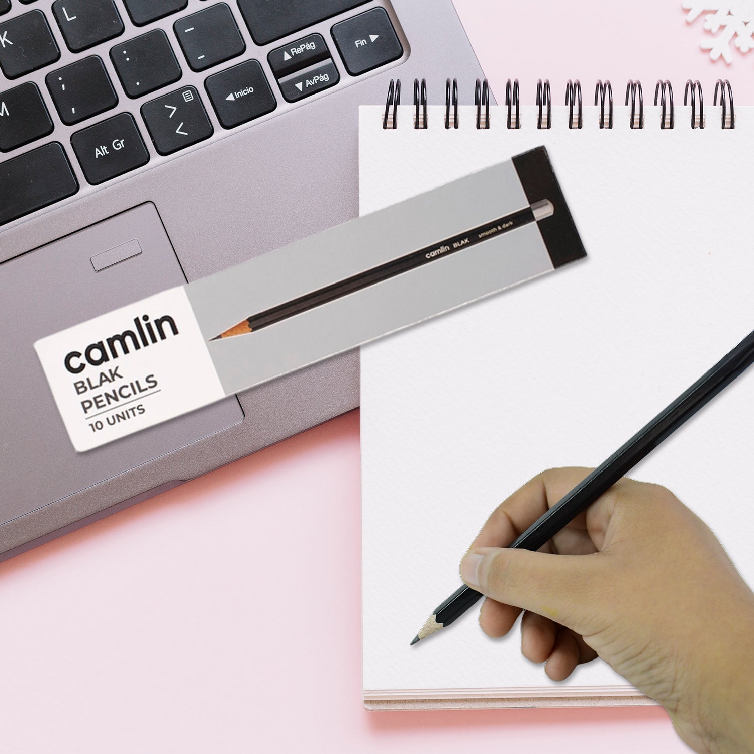 Camlin Black Pencils – Pack of 10 Smooth Writing Graphite Pencils