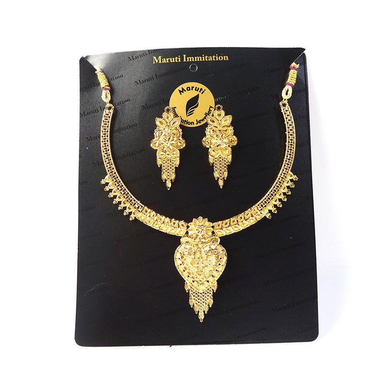 Royal Heritage Leaf Choker Necklace Set – Stunning Traditional Design for Festive & Wedding Wear