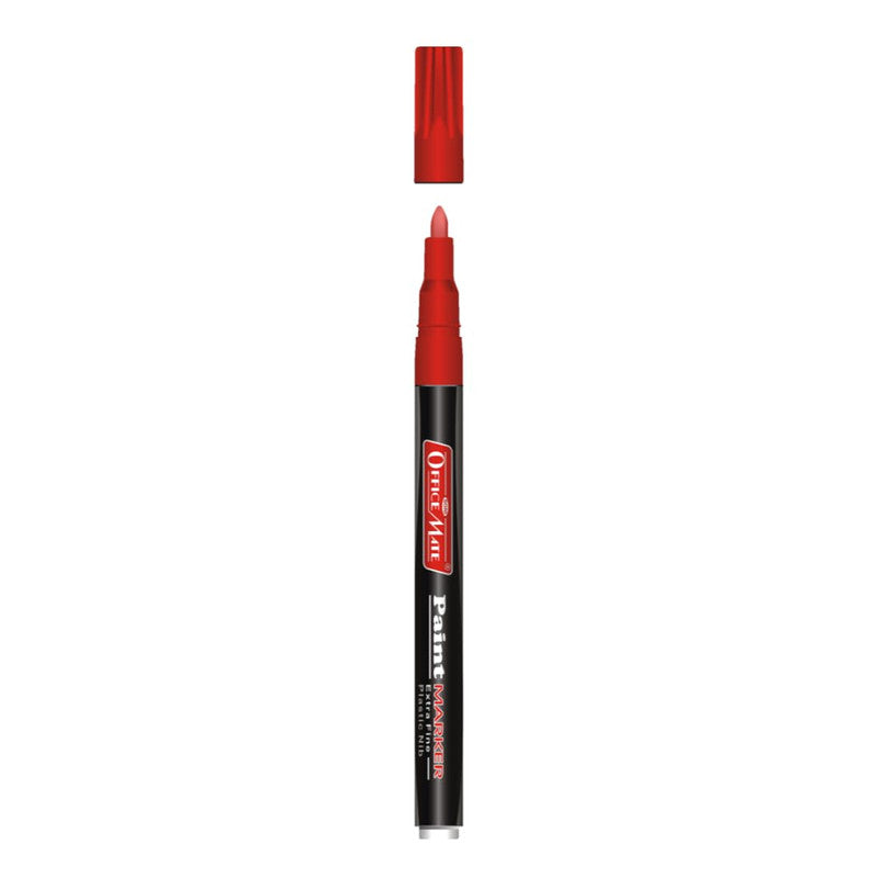 Office Mate Paint Marker – Red Colour Extra Fine Plastic Nib