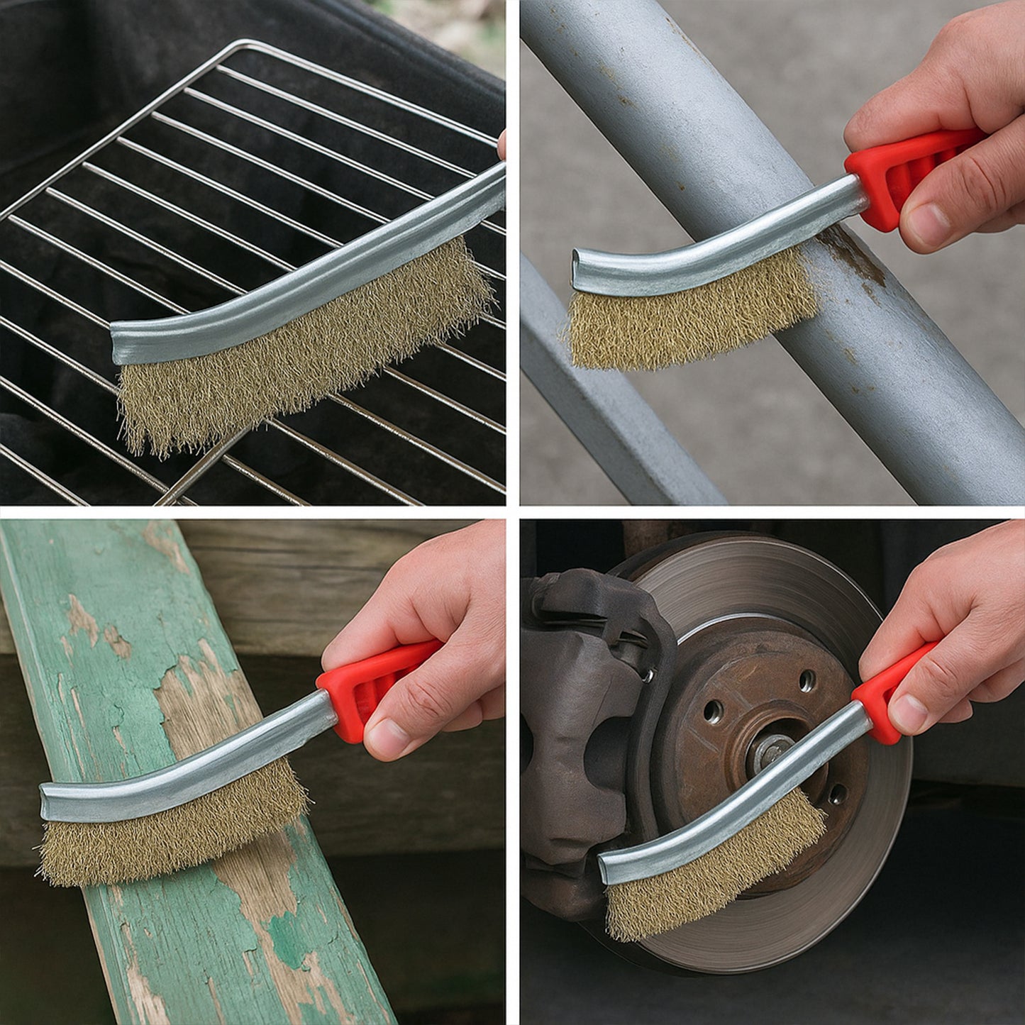 1568 સ્ટેનલેસ સ્ટીલ વાયર હેન્ડ બ્રશ મેટલ ક્લીનર રસ્ટ પેઇન્ટ દૂર કરવાનું સાધન