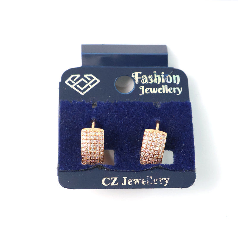 Classic Gold-Plated CZ Hoop Earrings for Women