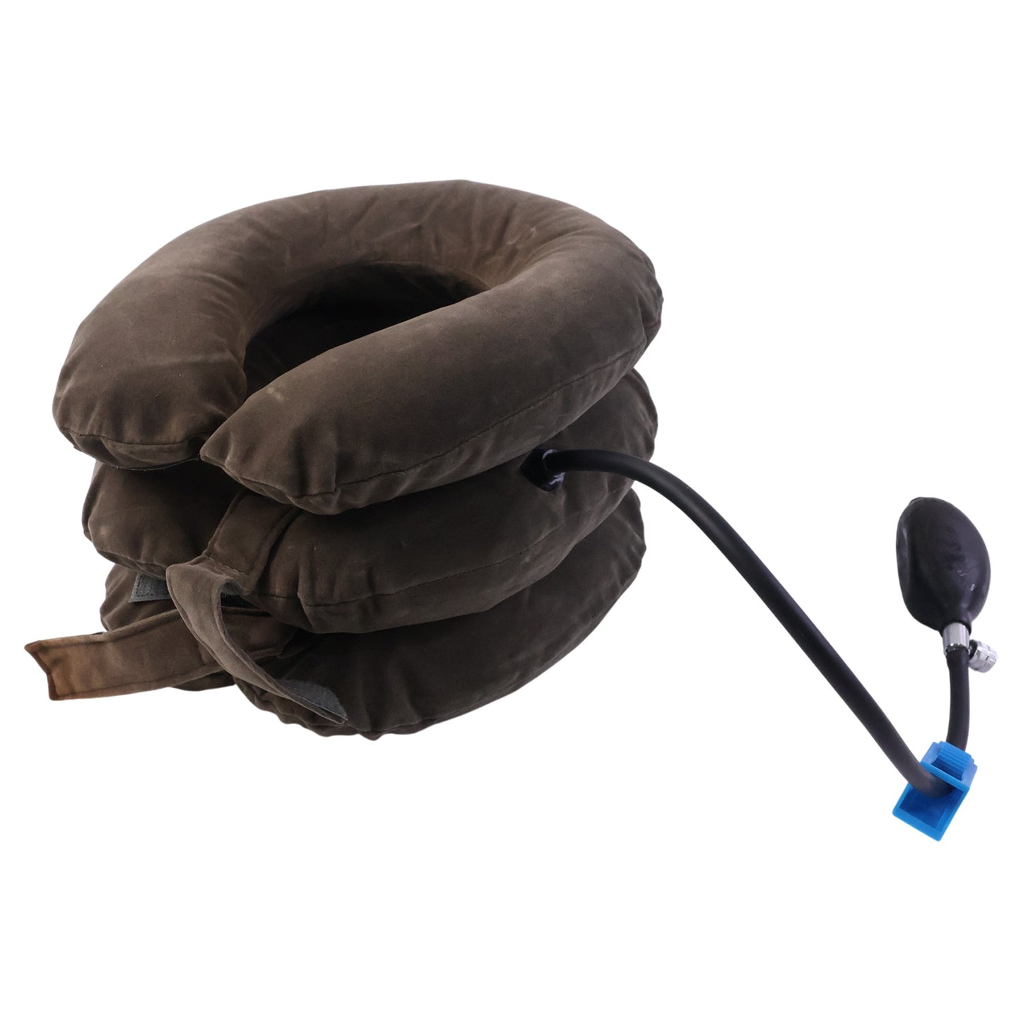 Lightweight inflatable neck traction pillow collar