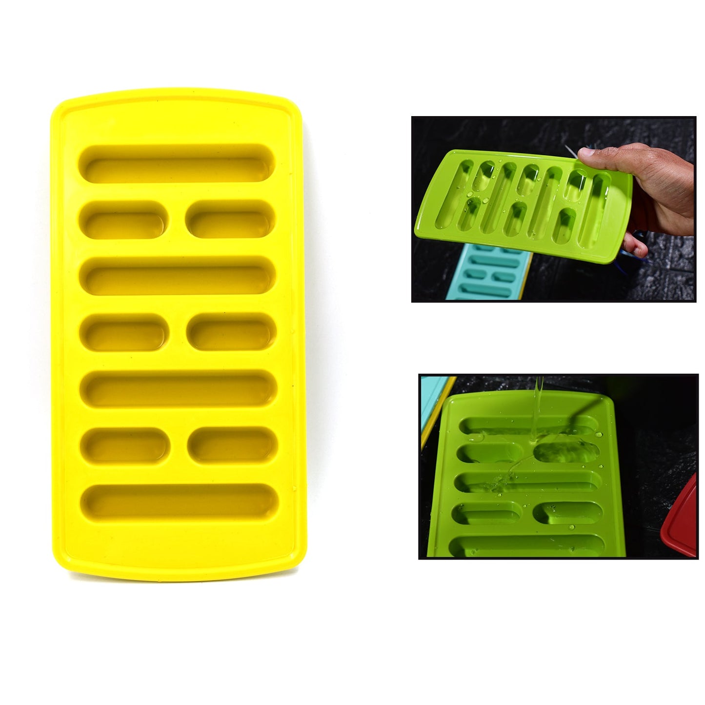 Ice tray with ice cubes inside