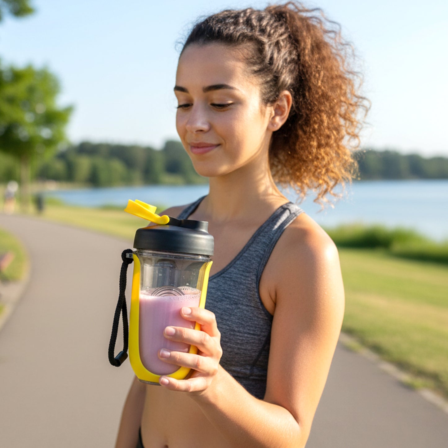 fitness drink mixer shaker bottle design