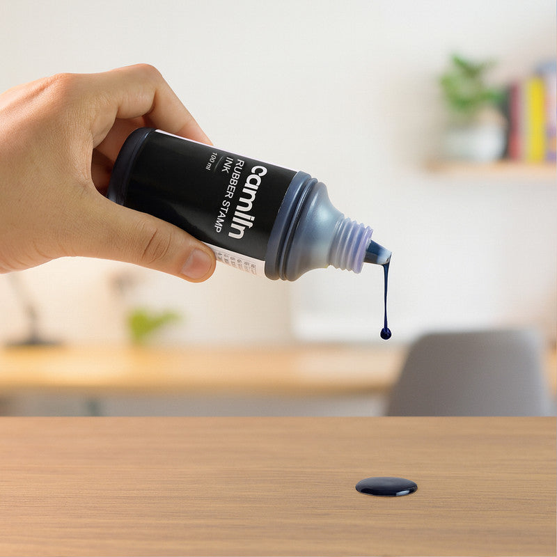 Camlin Rubber Stamp Ink – Violet Colour, 100 ml Long-Lasting Quick-Drying Ink for Office and Professional Use