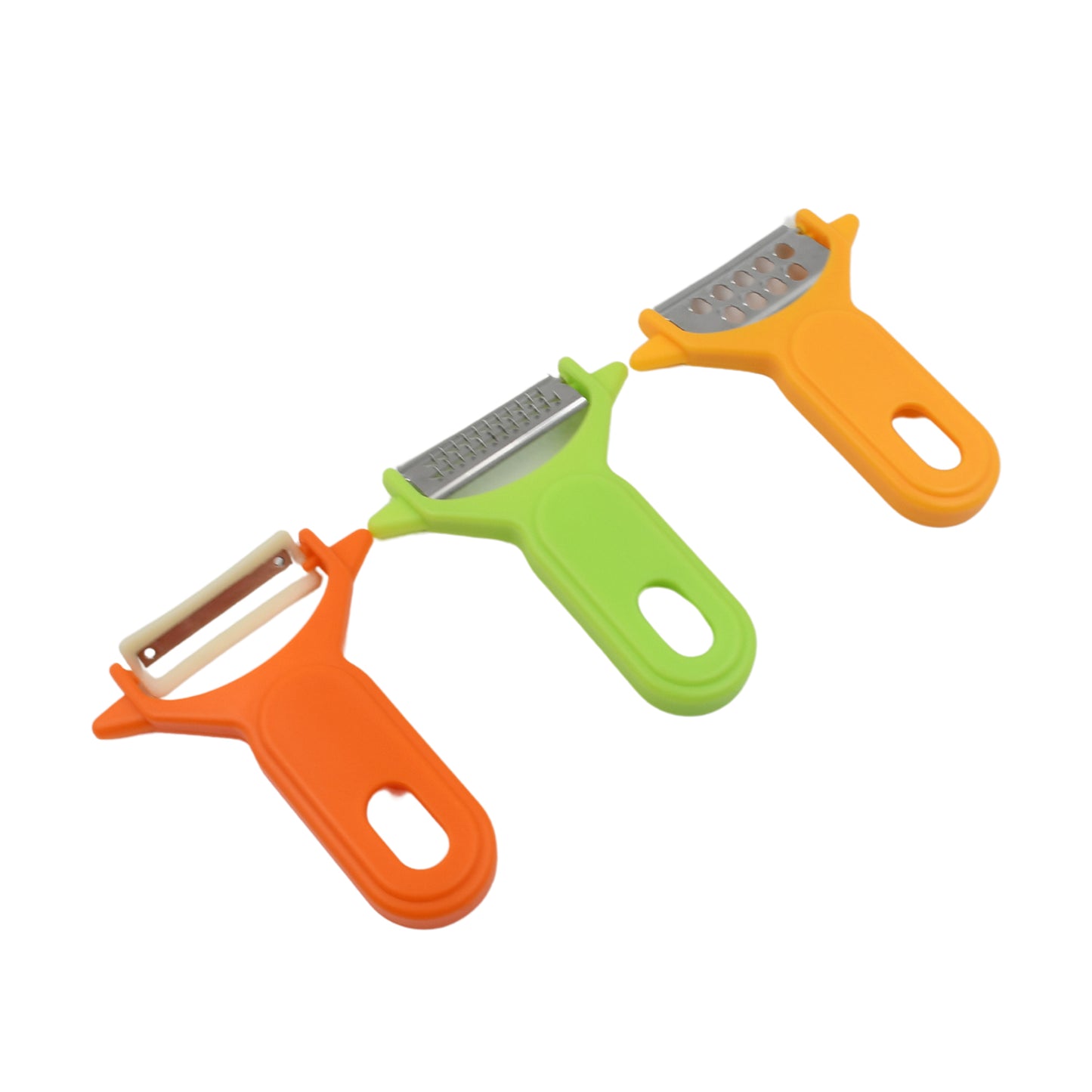 Peeler Slicers Shredders for Fruits and Vegetables, Cutter, Grater Kitchen Helper, Potato Fruits Peeler, Stainless Steel Sharp Blade with Non-Slip Handle (3 Pcs Set)