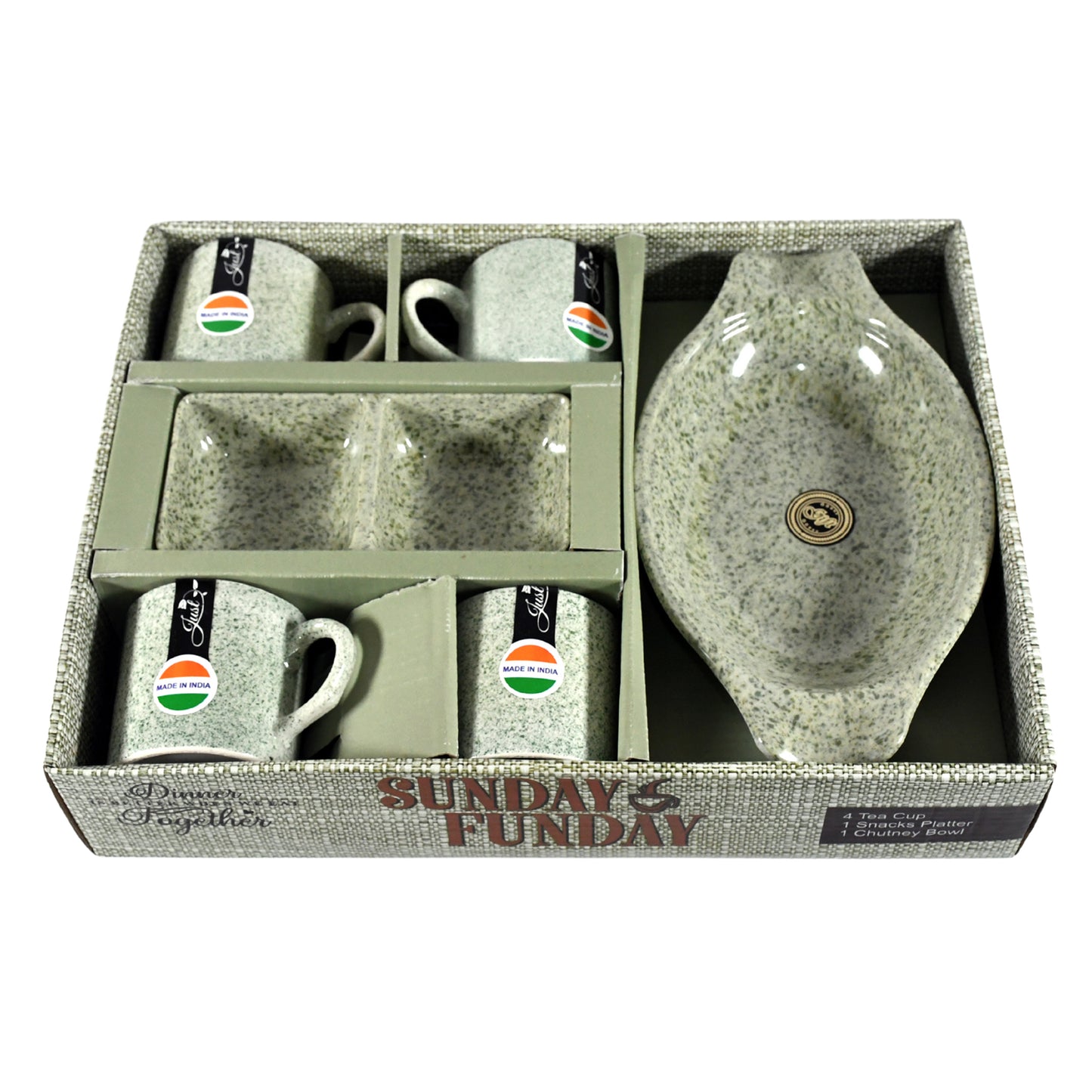 Sunday Funday 6-Piece Tea Set – Platter & Dual Bowl