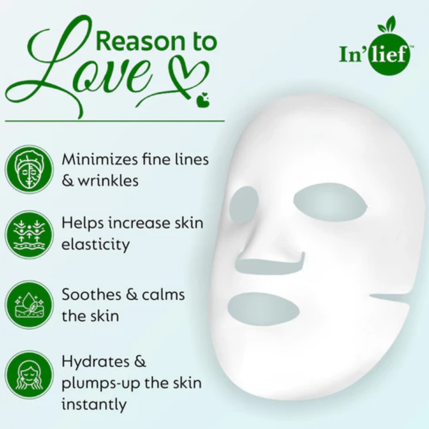 In'lief Hydrating & Brightening Sheet Face Mask (1 Pc, Assorted)